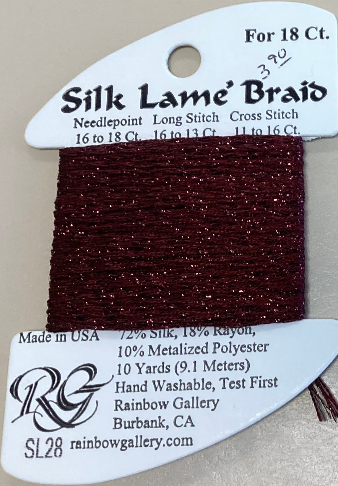 Rainbow Gallery: Silk Lame’ Braid