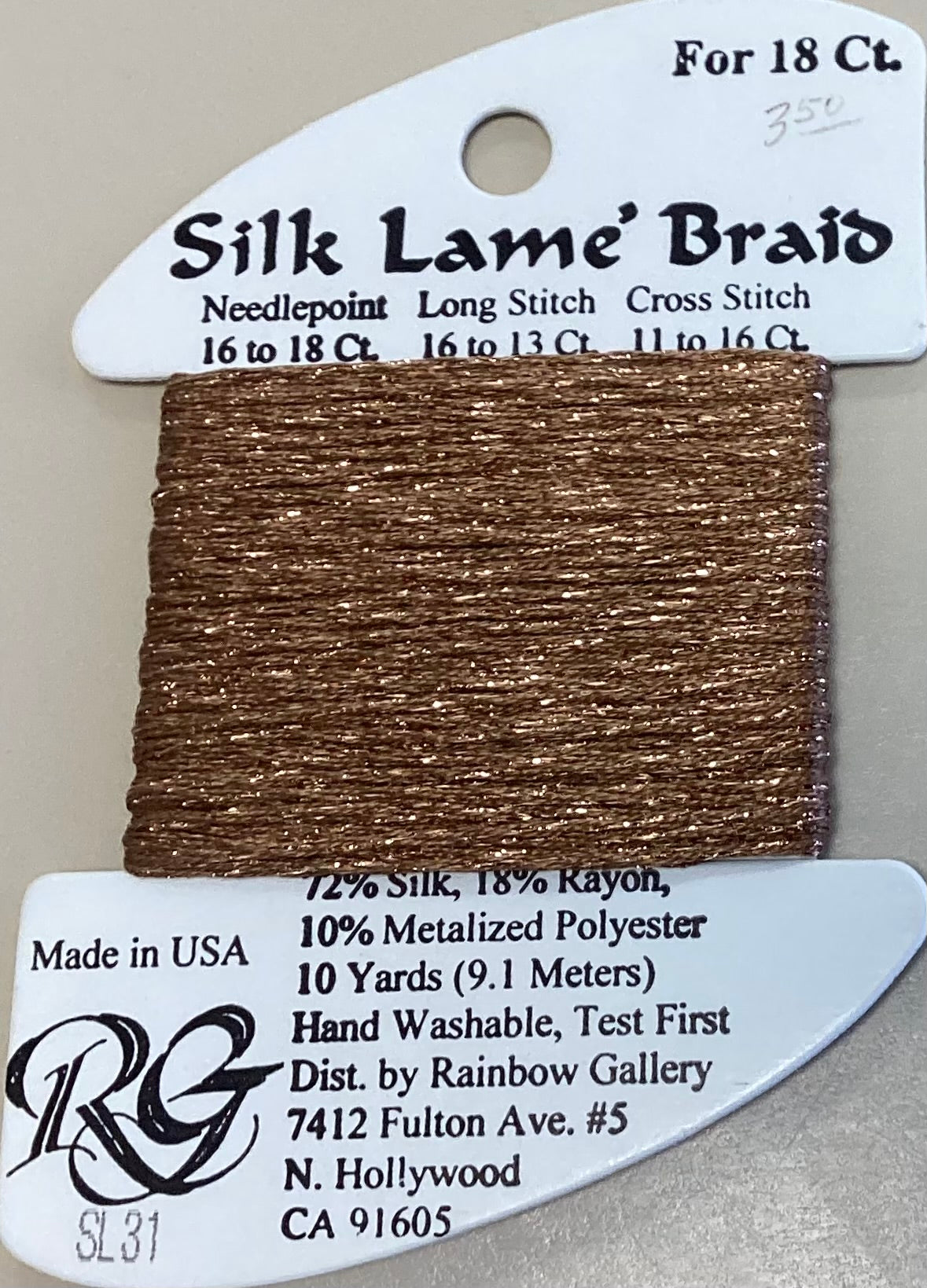 Rainbow Gallery: Silk Lame’ Braid