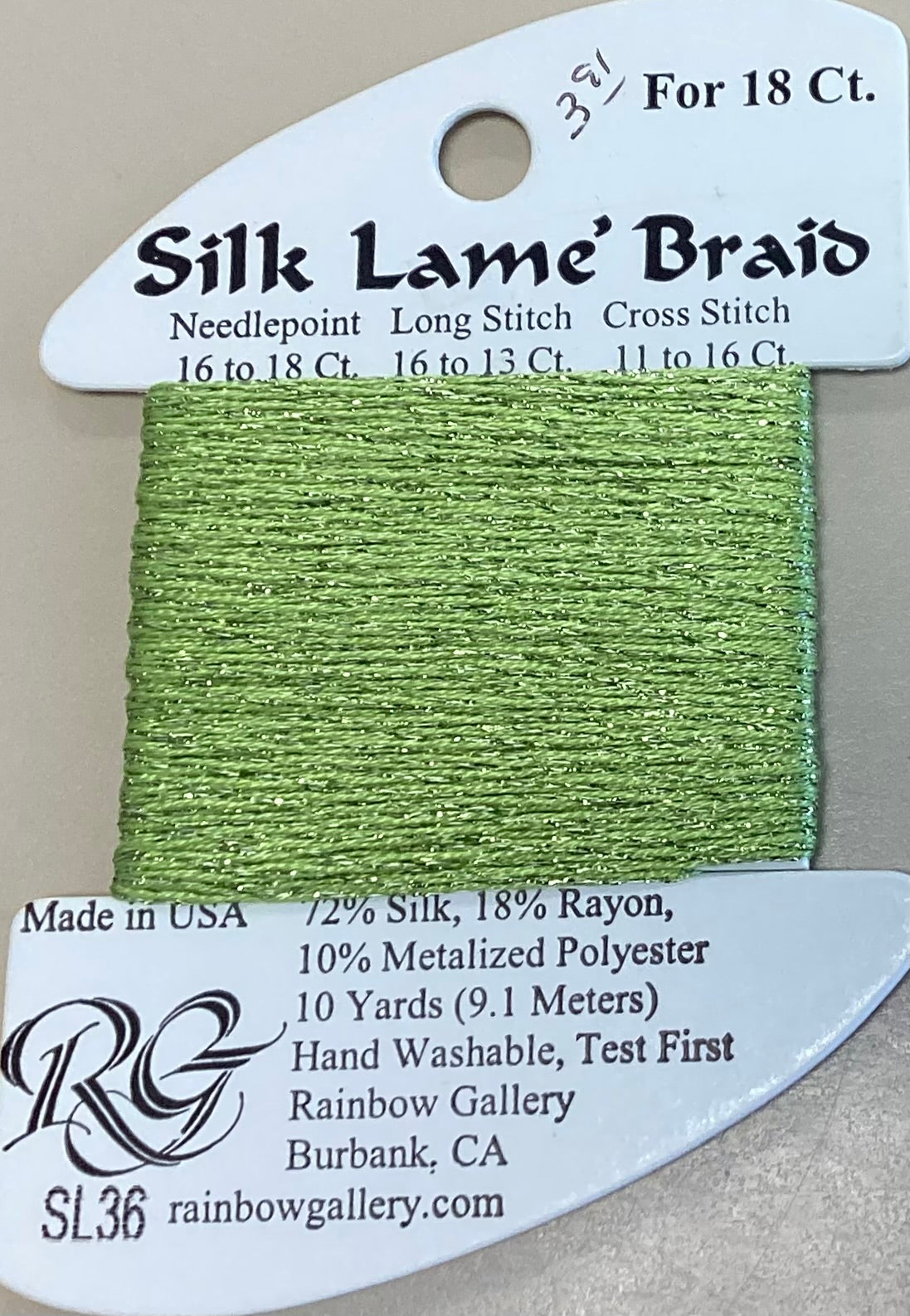 Rainbow Gallery: Silk Lame’ Braid