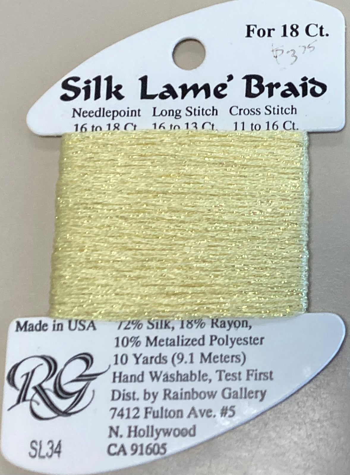 Rainbow Gallery: Silk Lame’ Braid