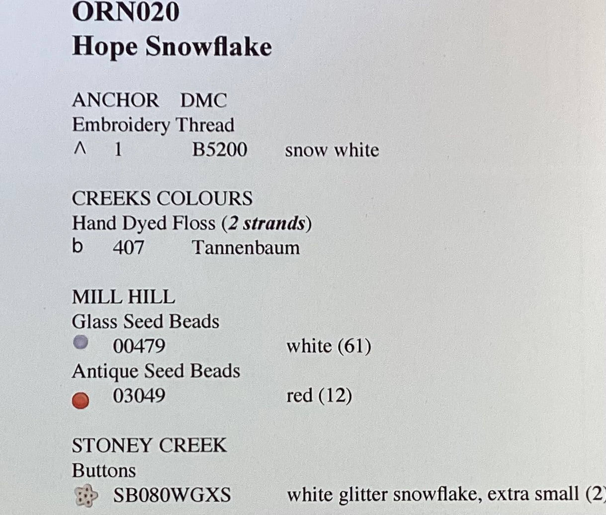 Hope Snowflake by Stoney Creek Collection