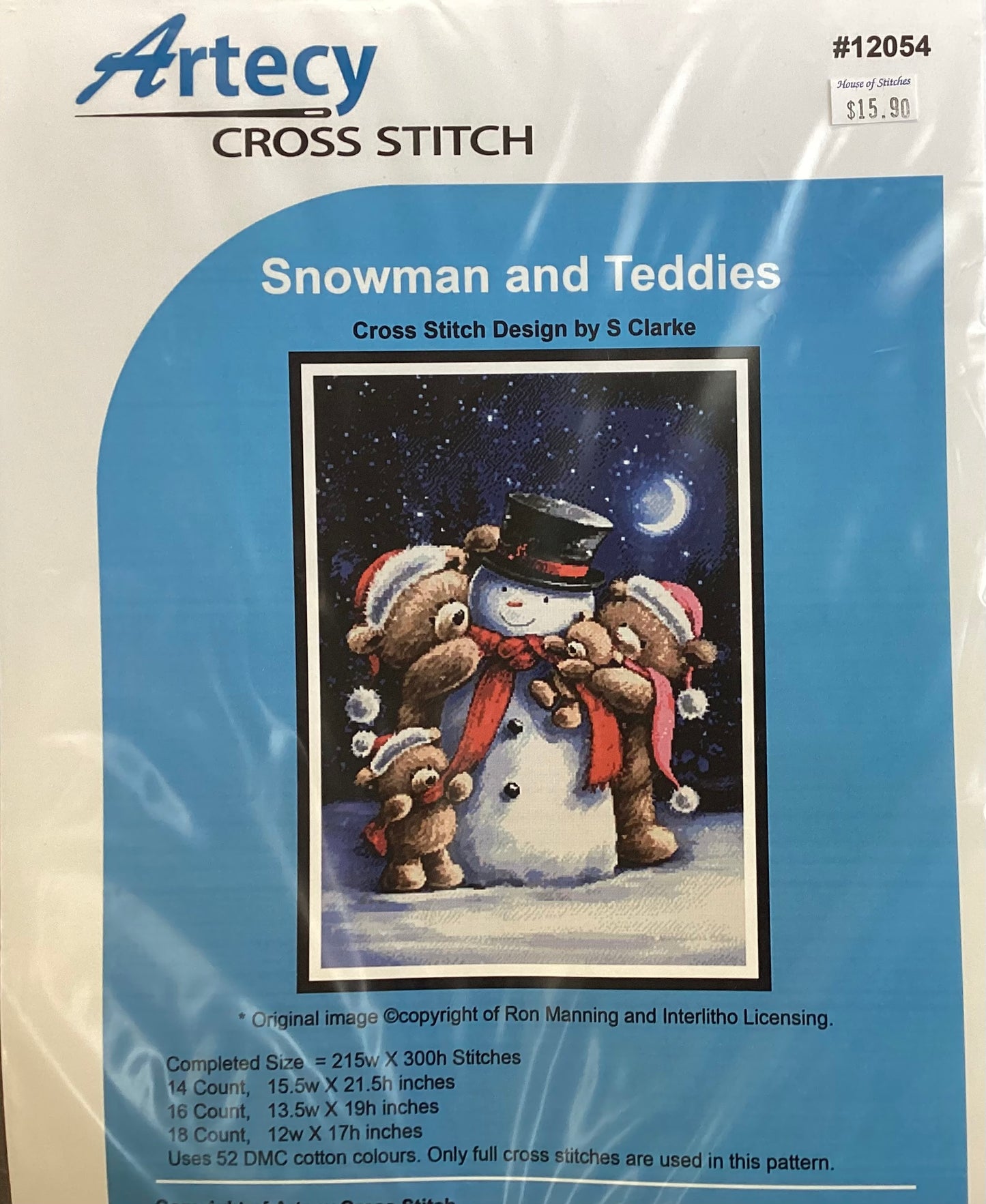 Snowman and Teddies by Artecy Cross Stitch