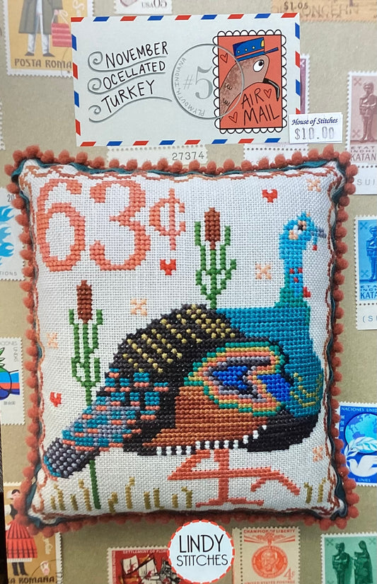 November Ocellatd Turkey by Lindy Stitches