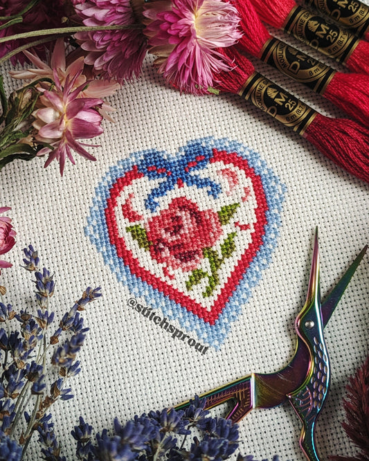 Ever Thine Vintage Valetine by StitchSprout Cross Stitch