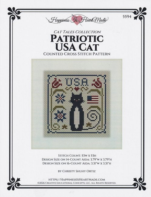 Cat Tales Collection: Patriotic USA Cat by Happiness is Handmade
