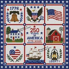 America 250 Sampler by Artecy Cross Stitch