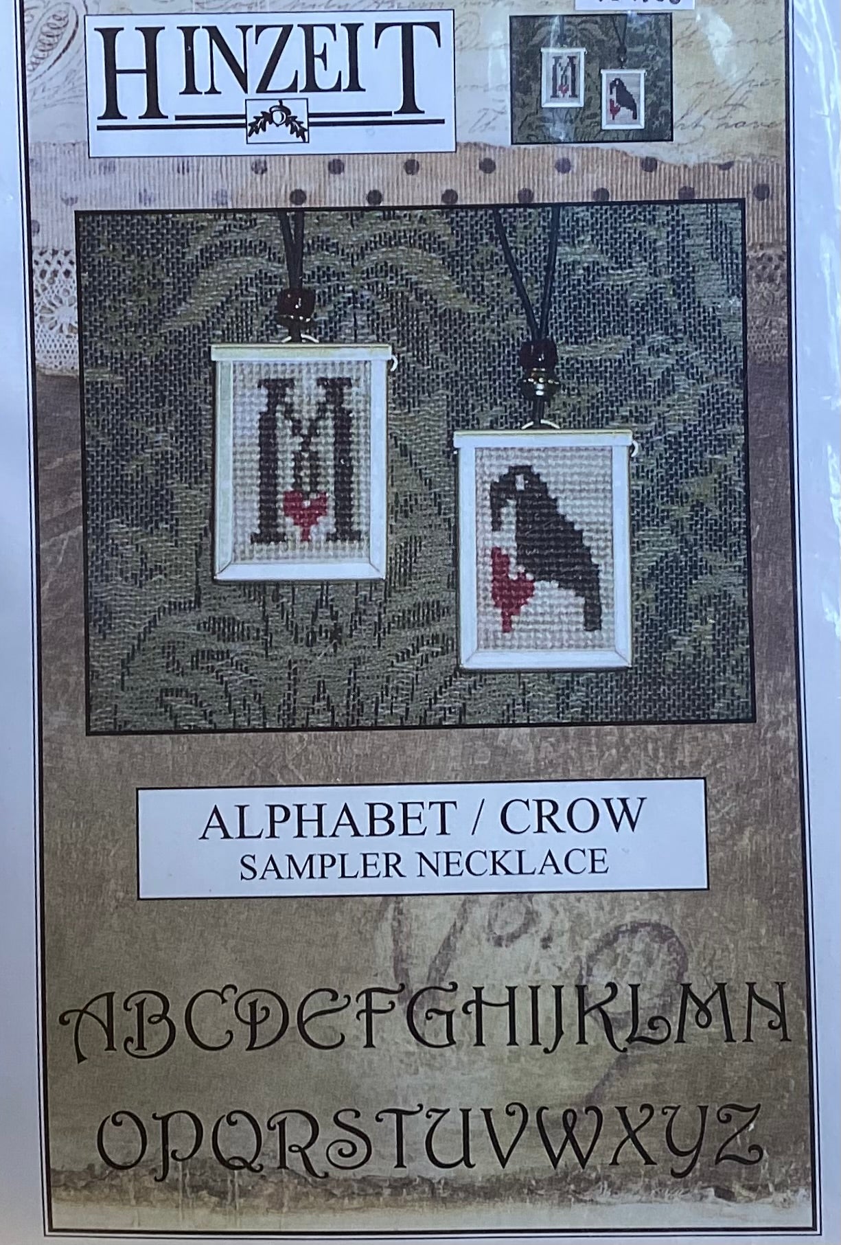 Alphabet/ Crow Sampler Necklace by Hinzeit