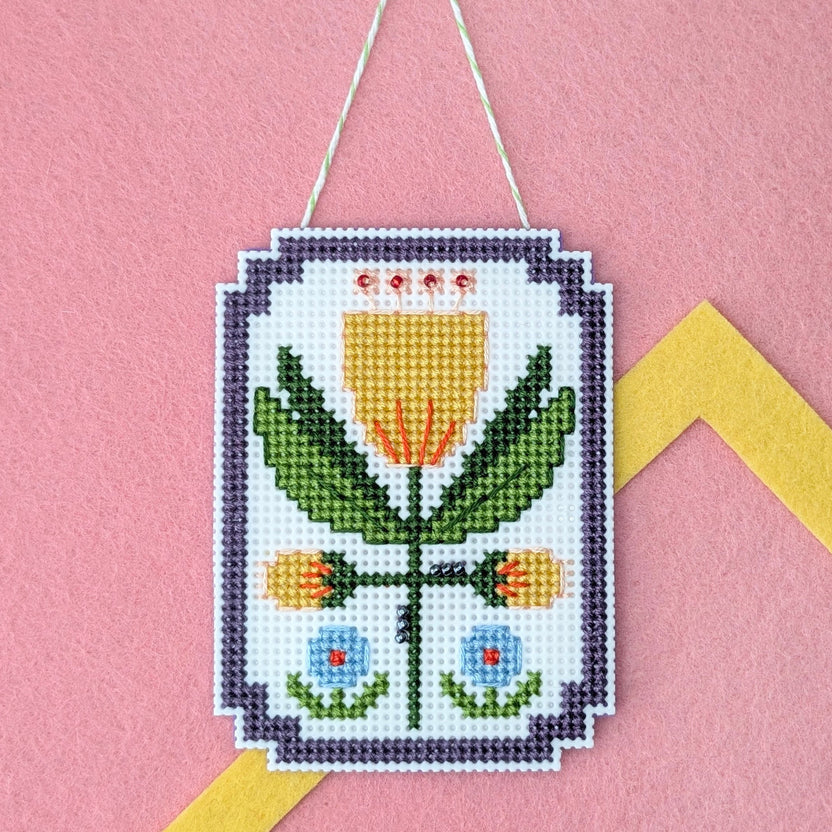 Framed Florals: Tulip Cross Stitch Kit by Benzie Design