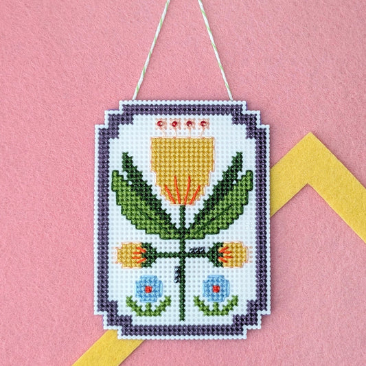 Framed Florals: Tulip Cross Stitch Kit by Benzie Design
