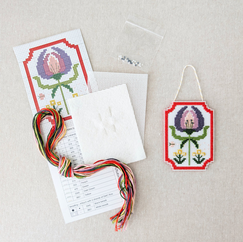 Framed Florals: Crocus Cross Stitch Kit by Benzie Designs