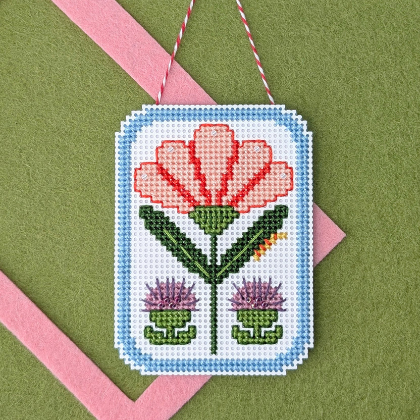Framed Floral: Carnation Cross Stitch Kit by Benzie Designs
