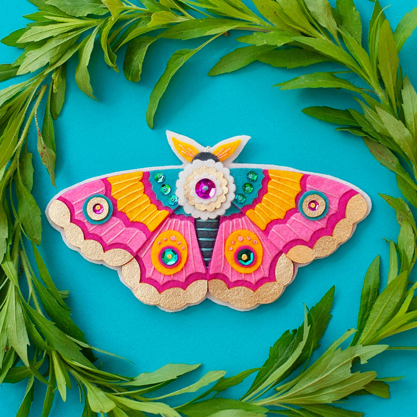 Pink-Winged Moth Ornament Kit by Benzie Designs