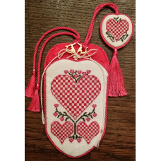 Tudor-Batik Scissors Sheath/Fob - Pink Hearts by The Heart’s Content, Inc.