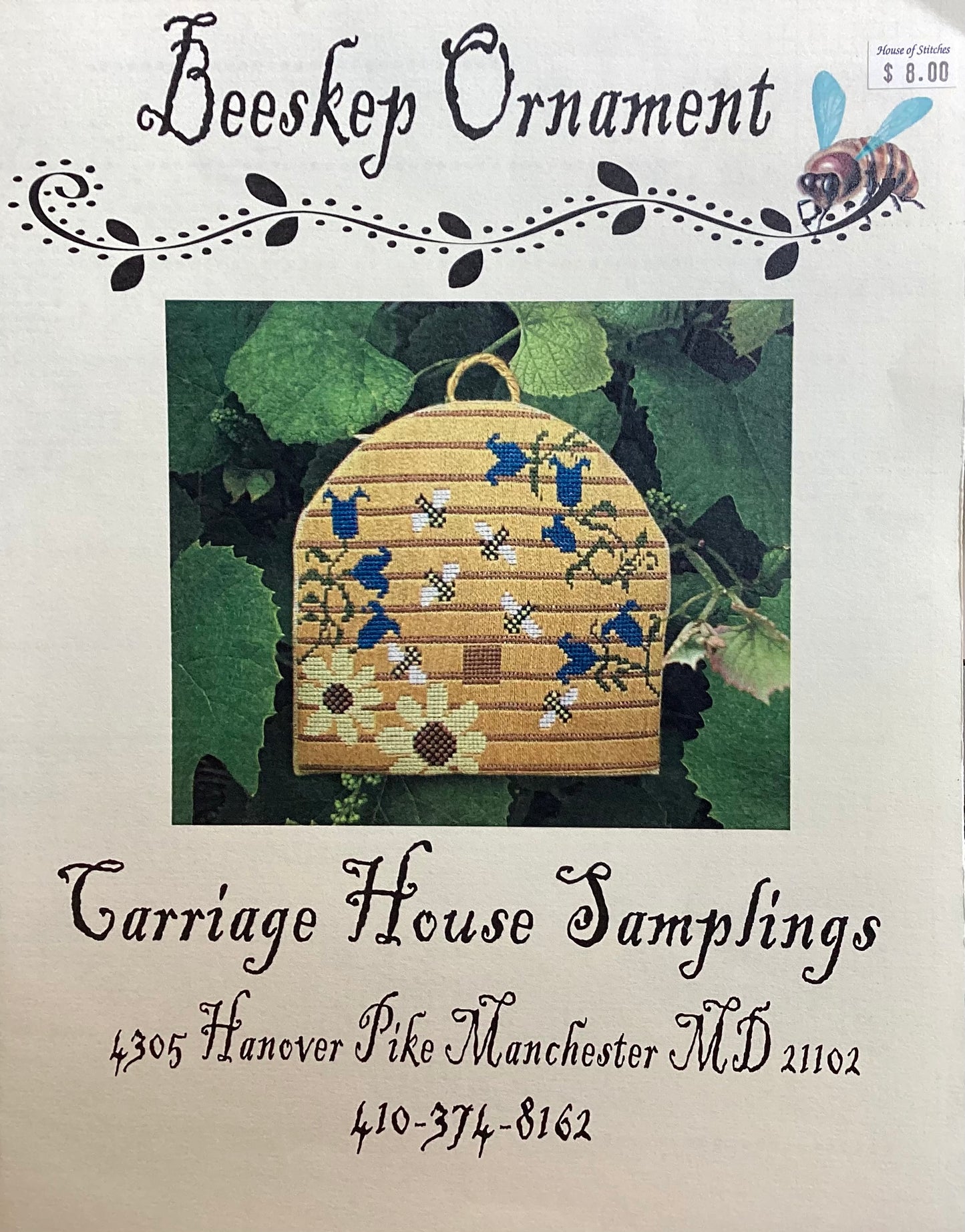 Beeskep Ornament by Carriage House Samplings