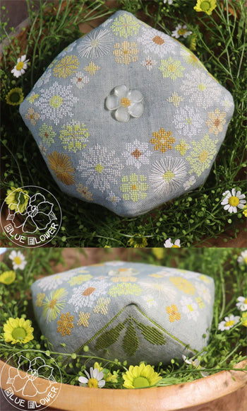 Daisy Crown Biscornu by The Blue Flower
