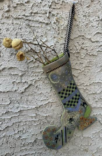 PREORDER! Witch’s Boot Stocking by Rebel Stitching Designs