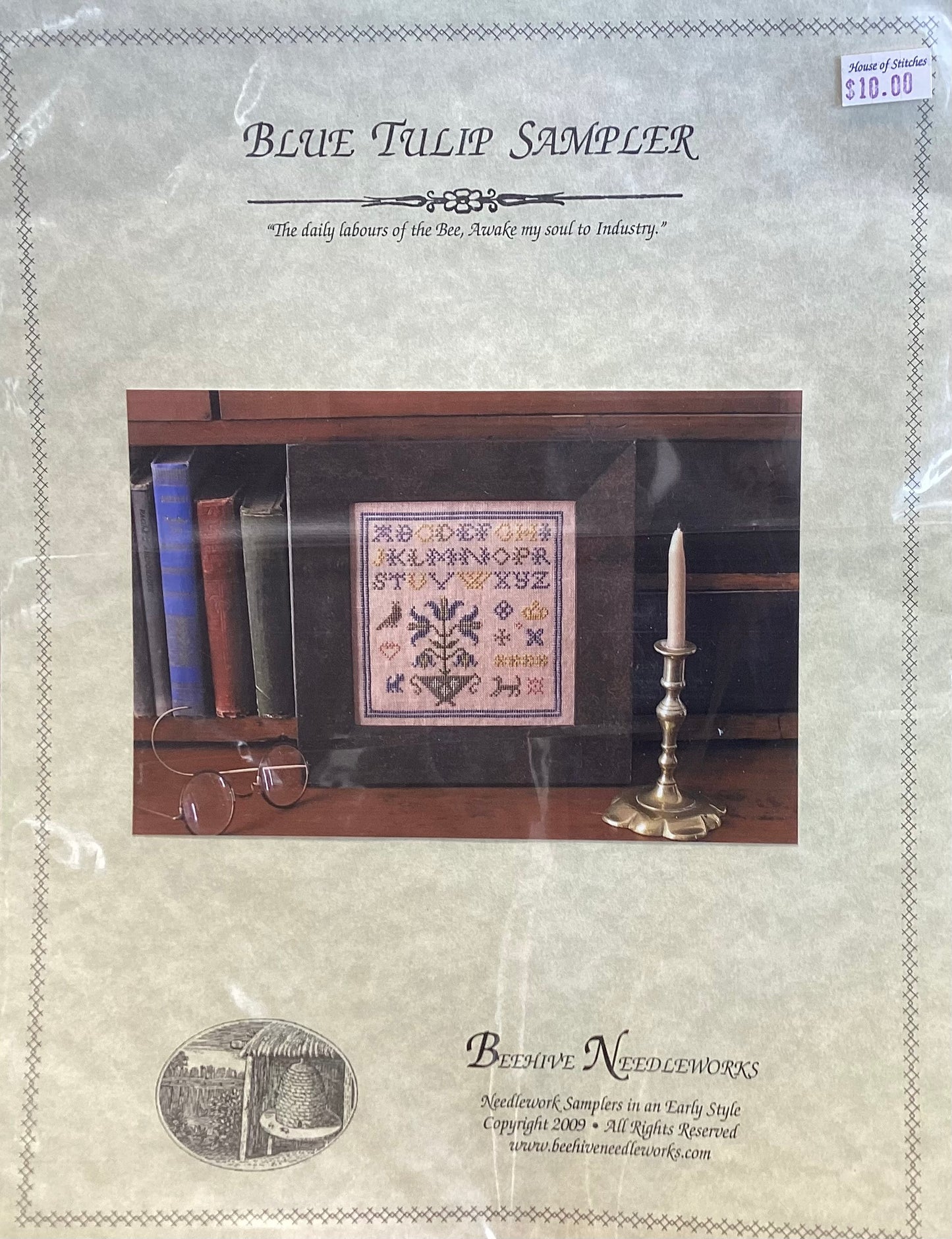 Blue Tulip Sampler by Beehive Needleworks