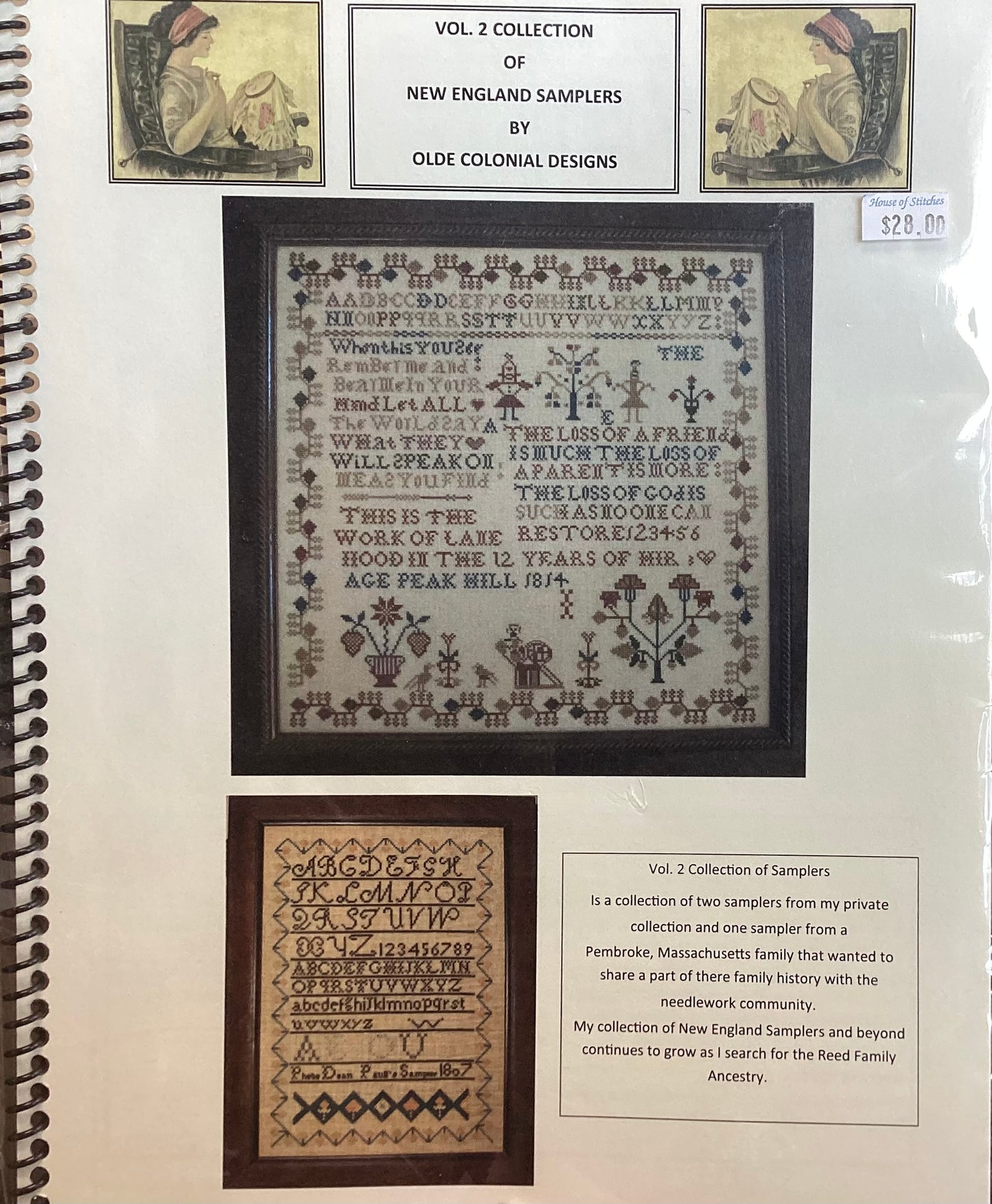Volume 2 Collection of New England Samplers by Olde Colonial Designs
