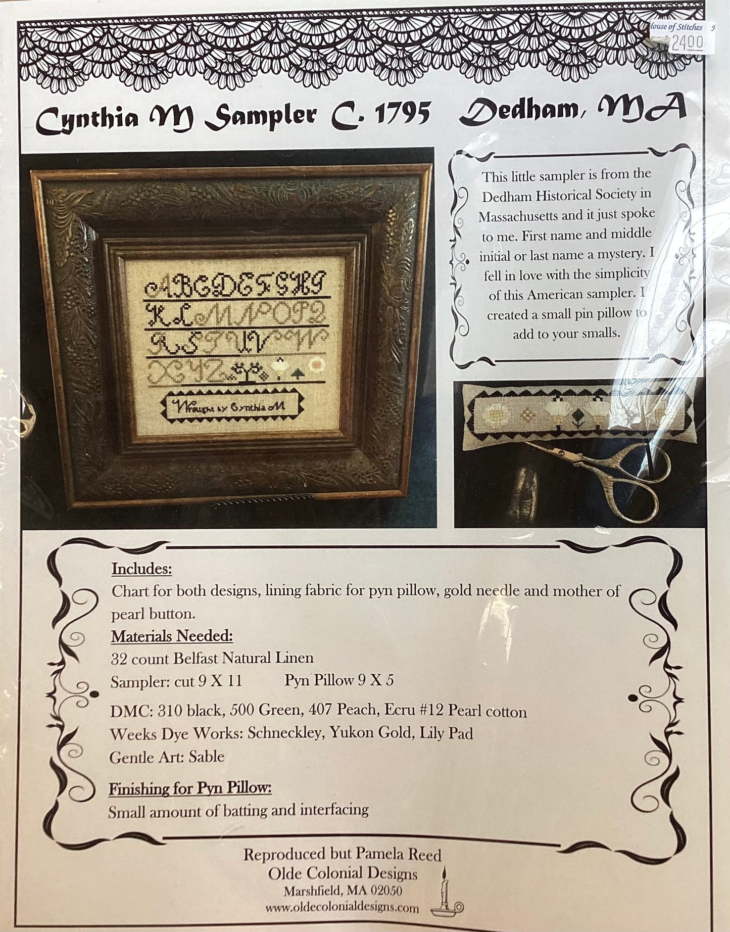 Cynthia M Ampler C. 1795 Dedham, MA by Olde Colonial Designs