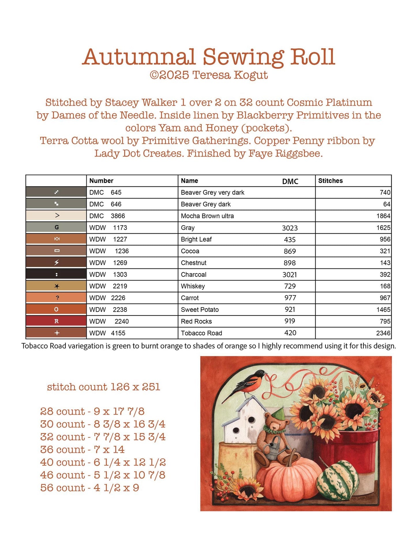 Autumn Sewing Roll by Teresa Kogut
