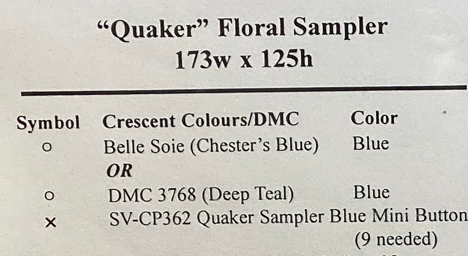Quaker Floral Sampler Kit by The Sweetheart Tree