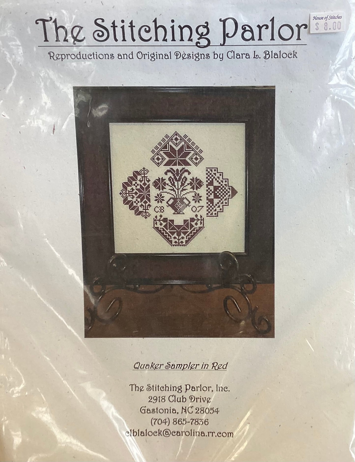 Quaker Sampler in Red by The Stitching Parlor