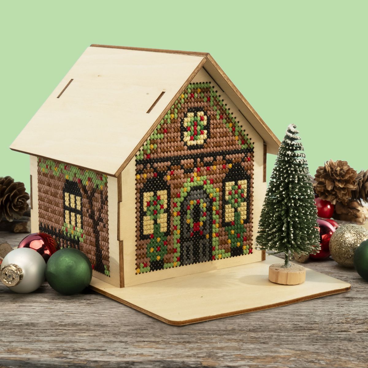 PREORDER! 3D Christmas Village Mantel House Kit by Canadian Stitchery