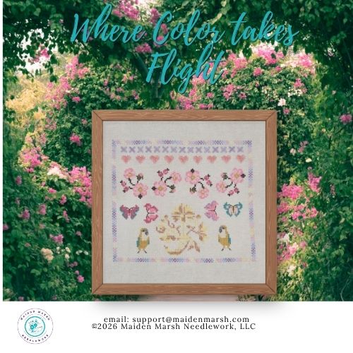 PREORDER! Where Color Takes Flight by Maiden Marsh Needlework