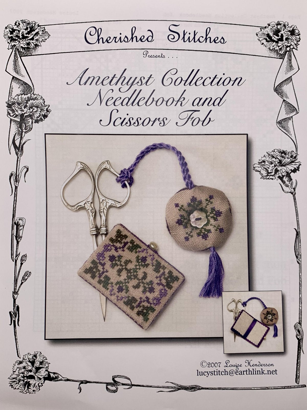 Amethyst Collection: Needlebook and Scissors Fob by Cherished Stitches