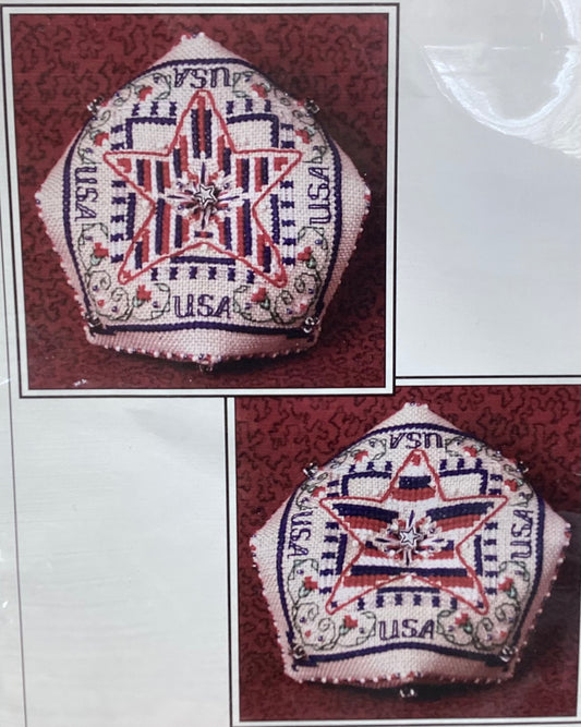 The American Star Biscornu Pincushion Kit by The Sweetheart Tree