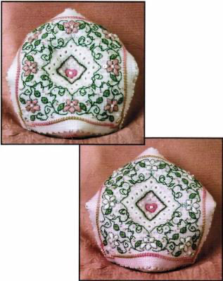 Spring Blossoms Biscornu Pincushion Kit by The Sweetheart Tree
