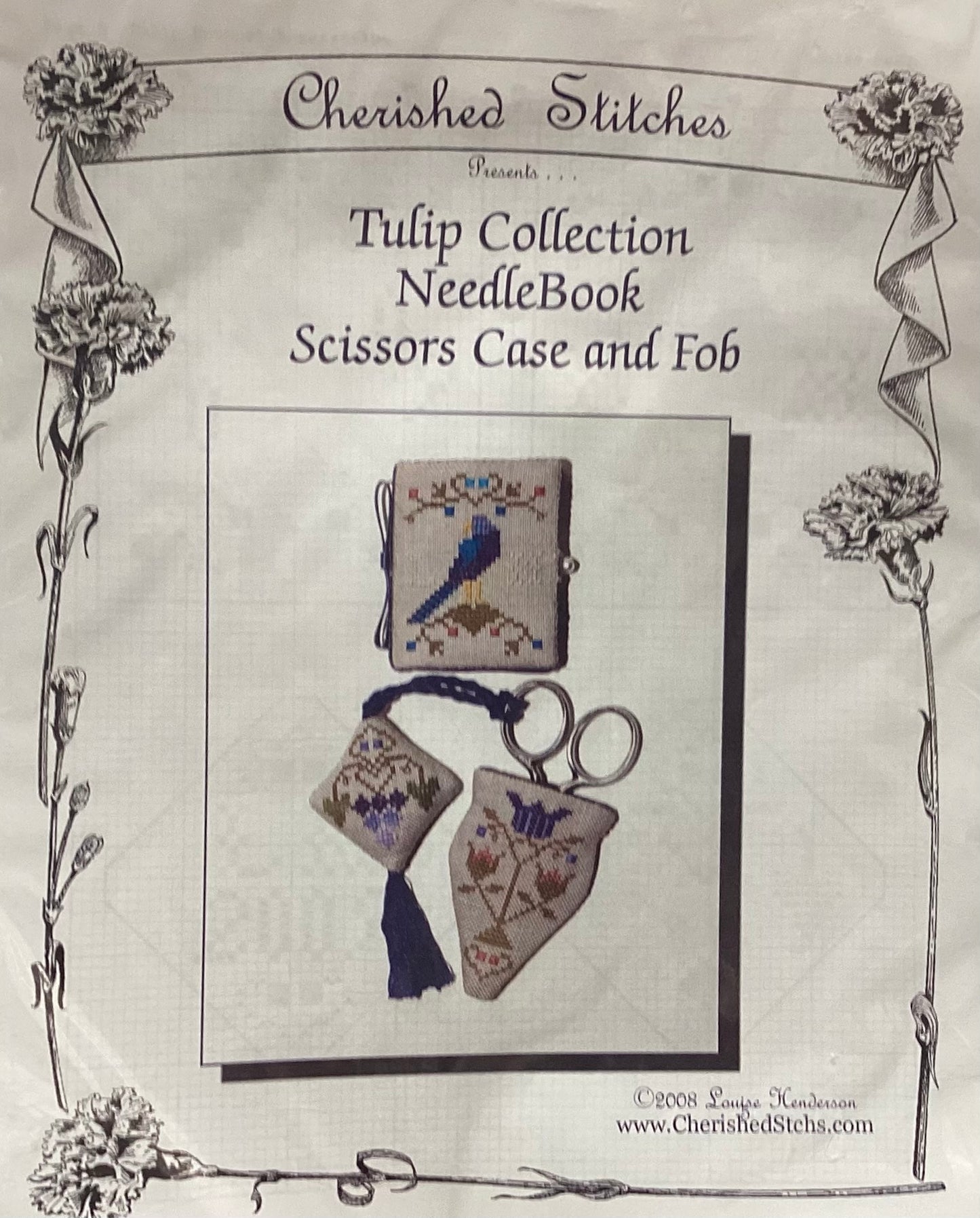 Tulip Collection: Needlebook, Scissor Case, and Fob by Cherished Stitches