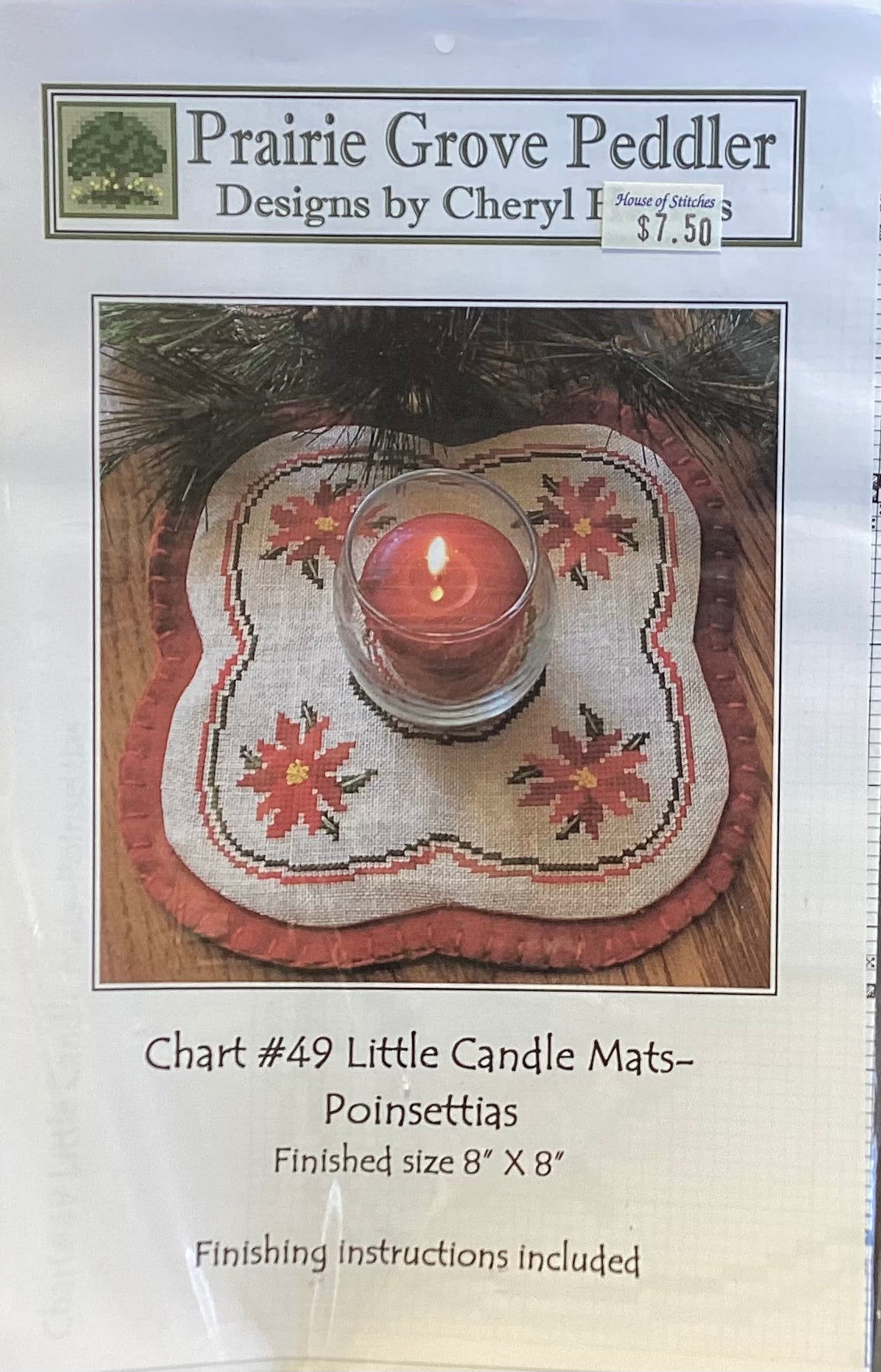 Little Candle Mats-Poinsettias by Prairie Grove Peddler