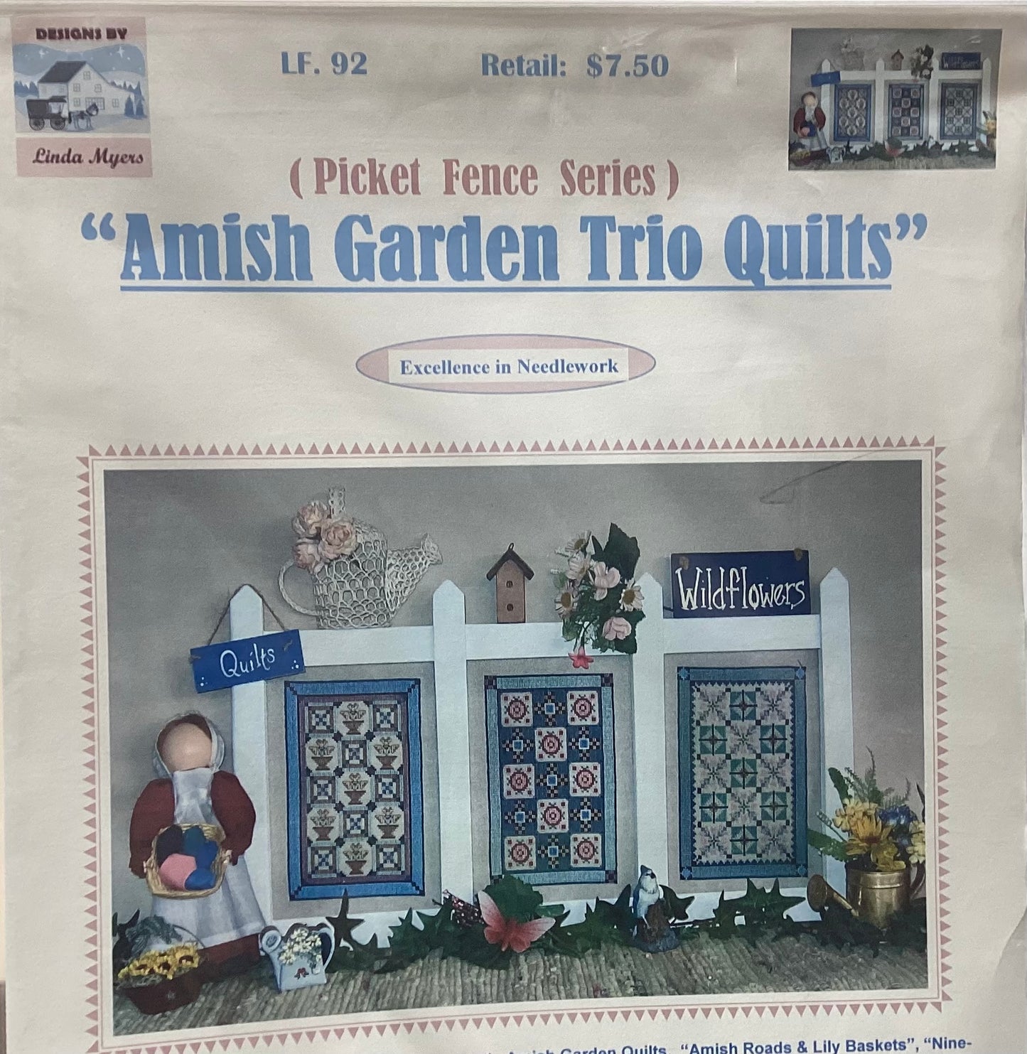 Picket Fence Series: Amish Garden Trio Quilts by Designs by Linda Myers