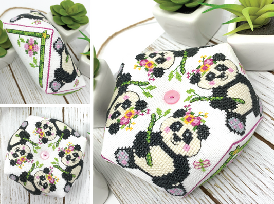 Panda Biscornu by Tiny Modernist