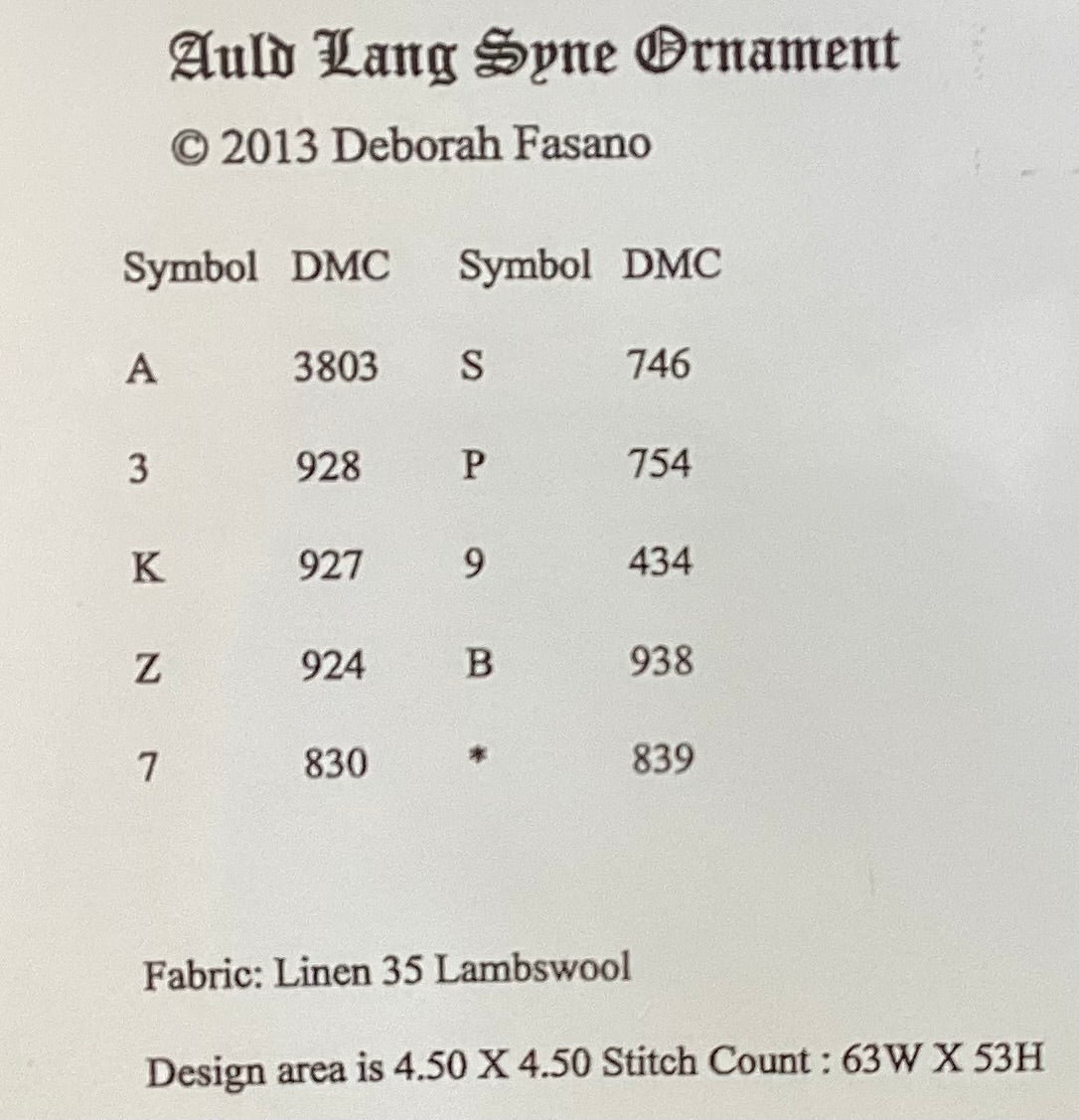 The Auld Lang Syne Ornament by Historic Handworkes