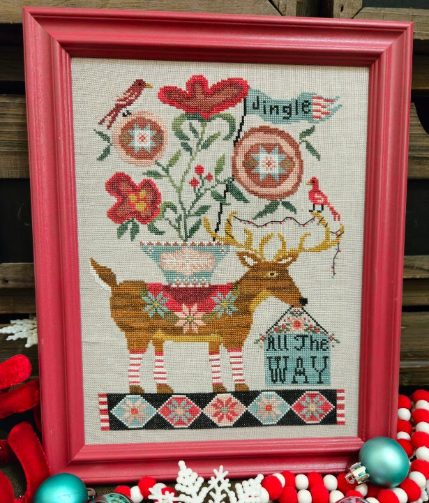 Jingle All The Way Deer by Quaint Rose Needlearts