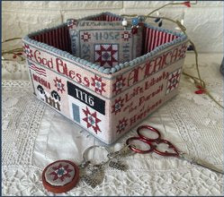 American Patriotic Sewing Basket by Mani di Donna