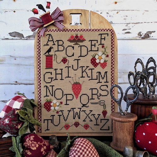 Strawberry Alphabet Sampler by Puntini Puntini