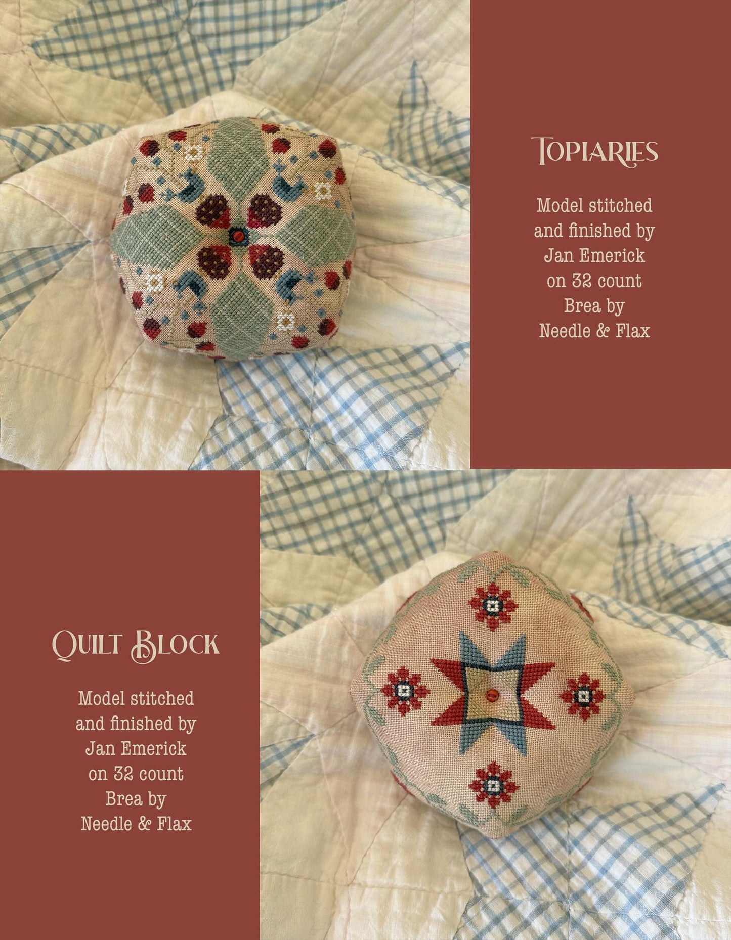 Land That I Love Biscornu Book by Teresa Kogut