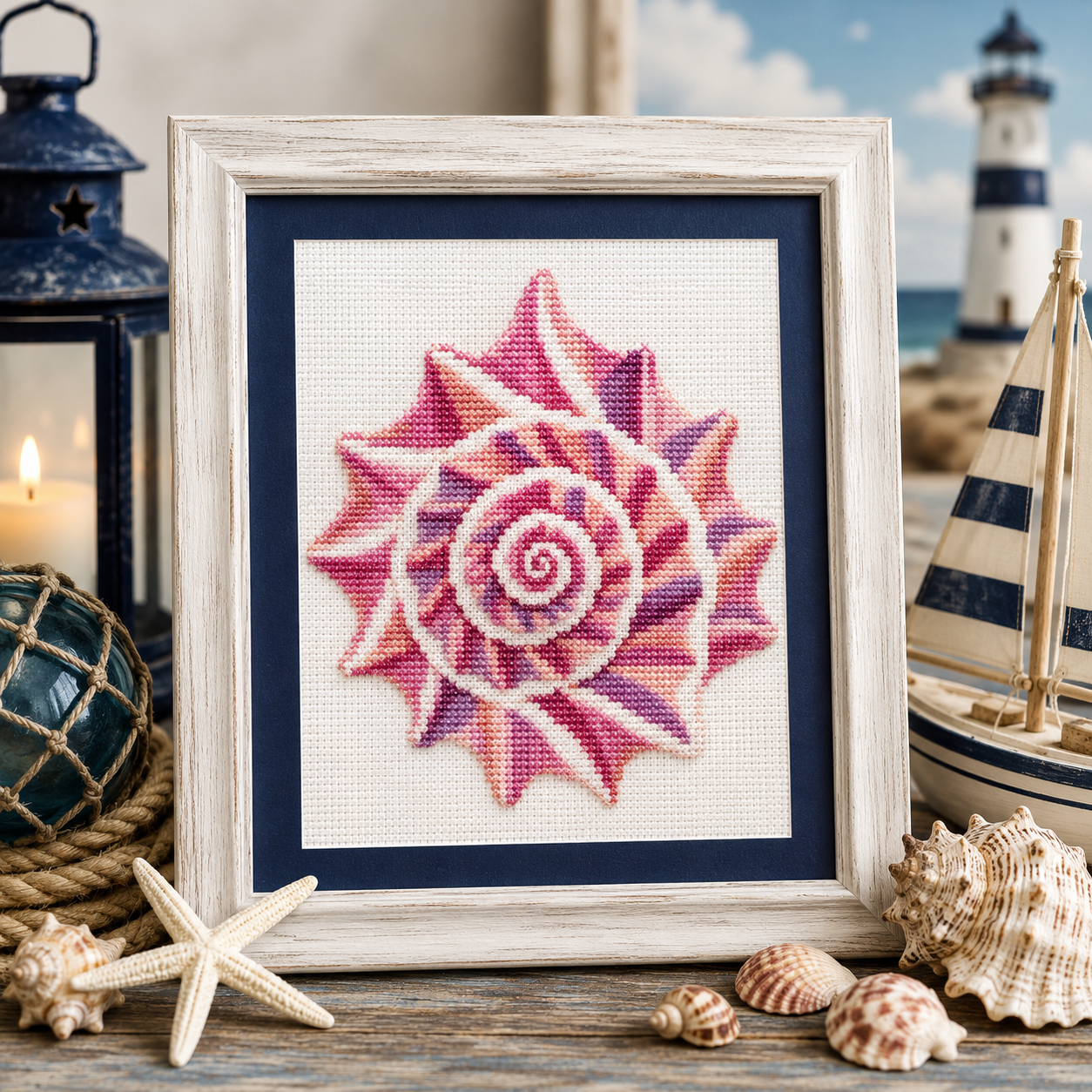 PREORDER! Conch Shell by Salty Stitcher Designs'