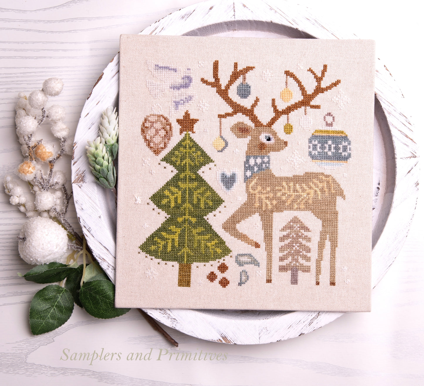 PREORDER! Festive Reindeer by Samplers and Primitives