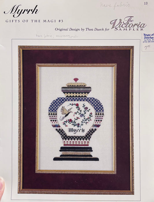Myrrh chart and embellishment pack by The Victoria Sampler