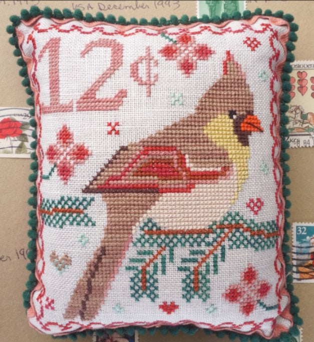 December Northern Cardinal by Lindy Stitches