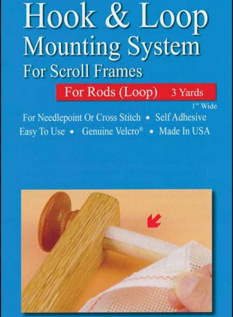 Hook and Loop Mounting System For Scroll Frames-For Rods (Loop)